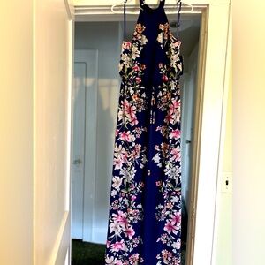 Maxi blue multicolored dress